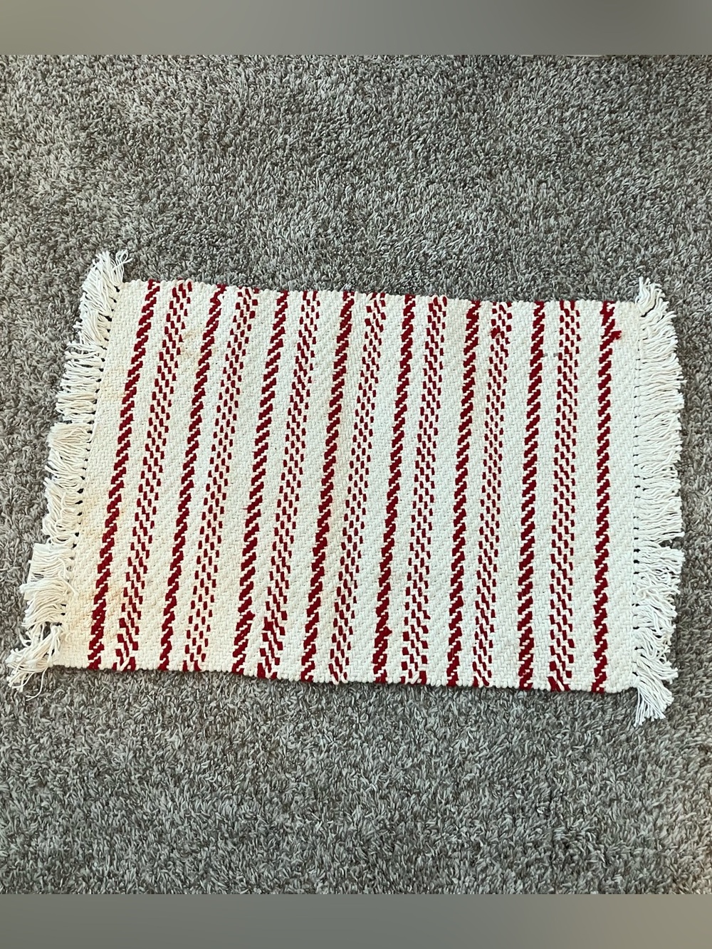 Threshold Red and Cream Striped Woven Door Mat